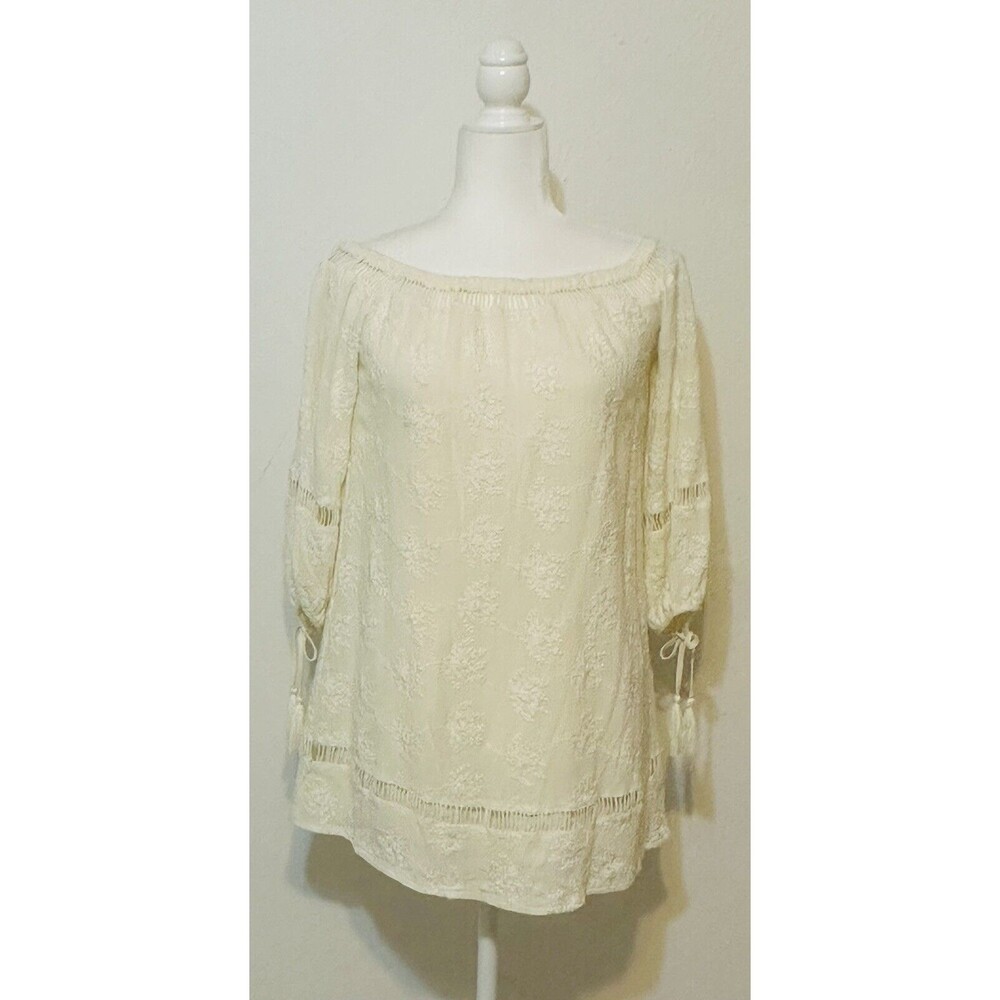 ASTR The Label Women Size XS Embroidered Floral Lined Mini Dress Boho